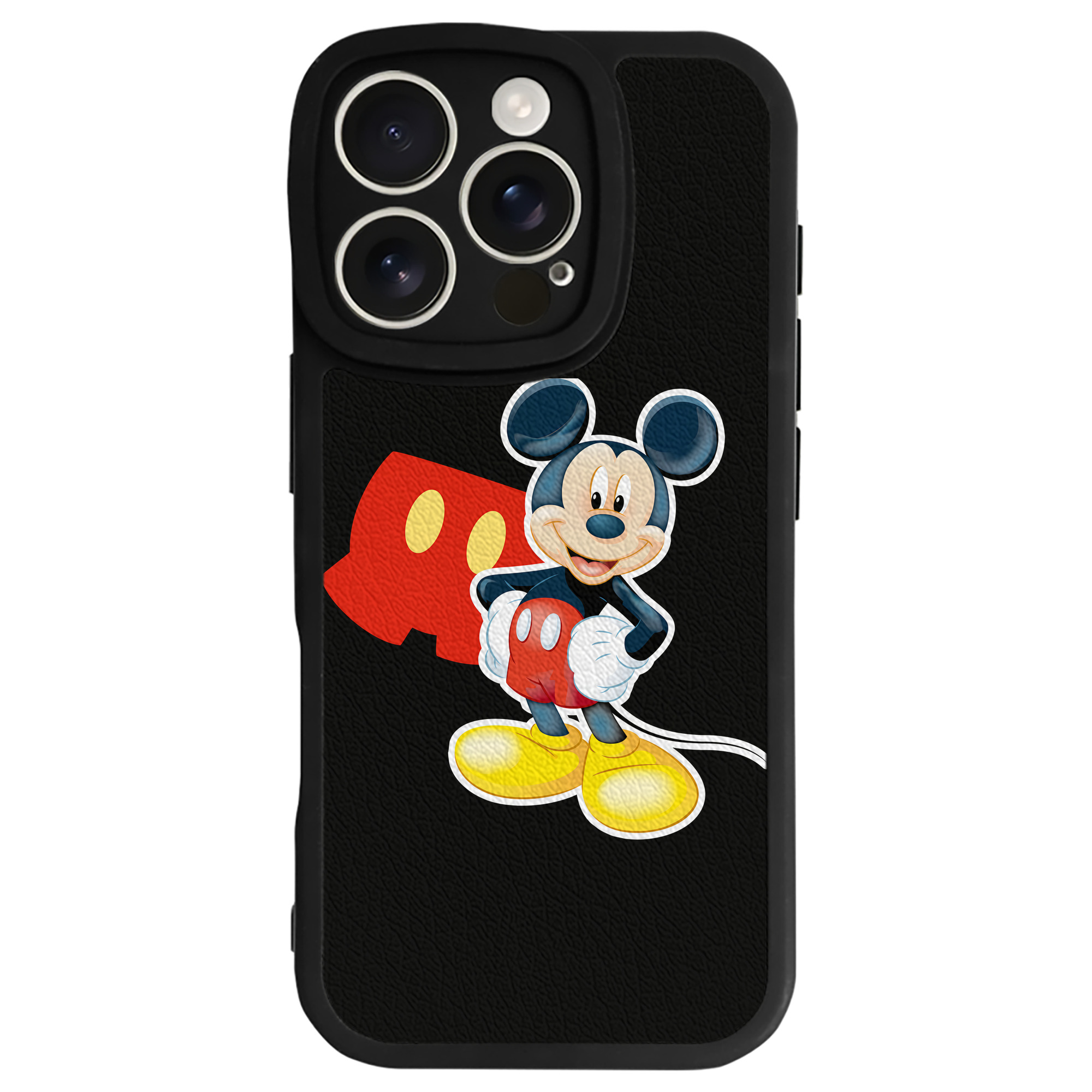 （画像用） ミッキーマウス Mickey Mouse 【iPhone 16シリーズ対応】シリコンスマホケース（レザー調） 材質：シリコン